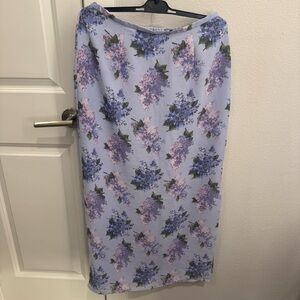 Joan Leslie Vintage 80s Purple Floral Midi Skirt Sz 10